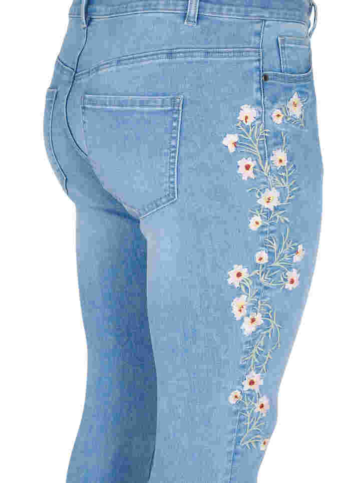 Extra slim Sanna-jeans met borduursel, Light blue, Packshot image number 3