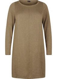 Gebreide jurk in katoen-viscose blend, Groen