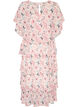 Maxi jurk met ruches en afneembare cape, Wit, Packshot image number 1