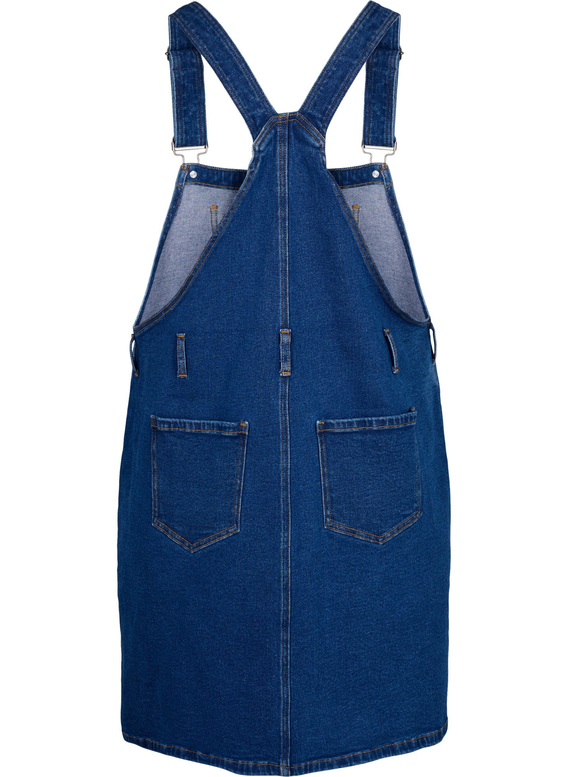 Zizzi Denim overall jurk, Blauw, Packshot image number 1