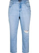 Mille Mom fit jeans met distressed details, Light Blue Denim, Packshot image number 0