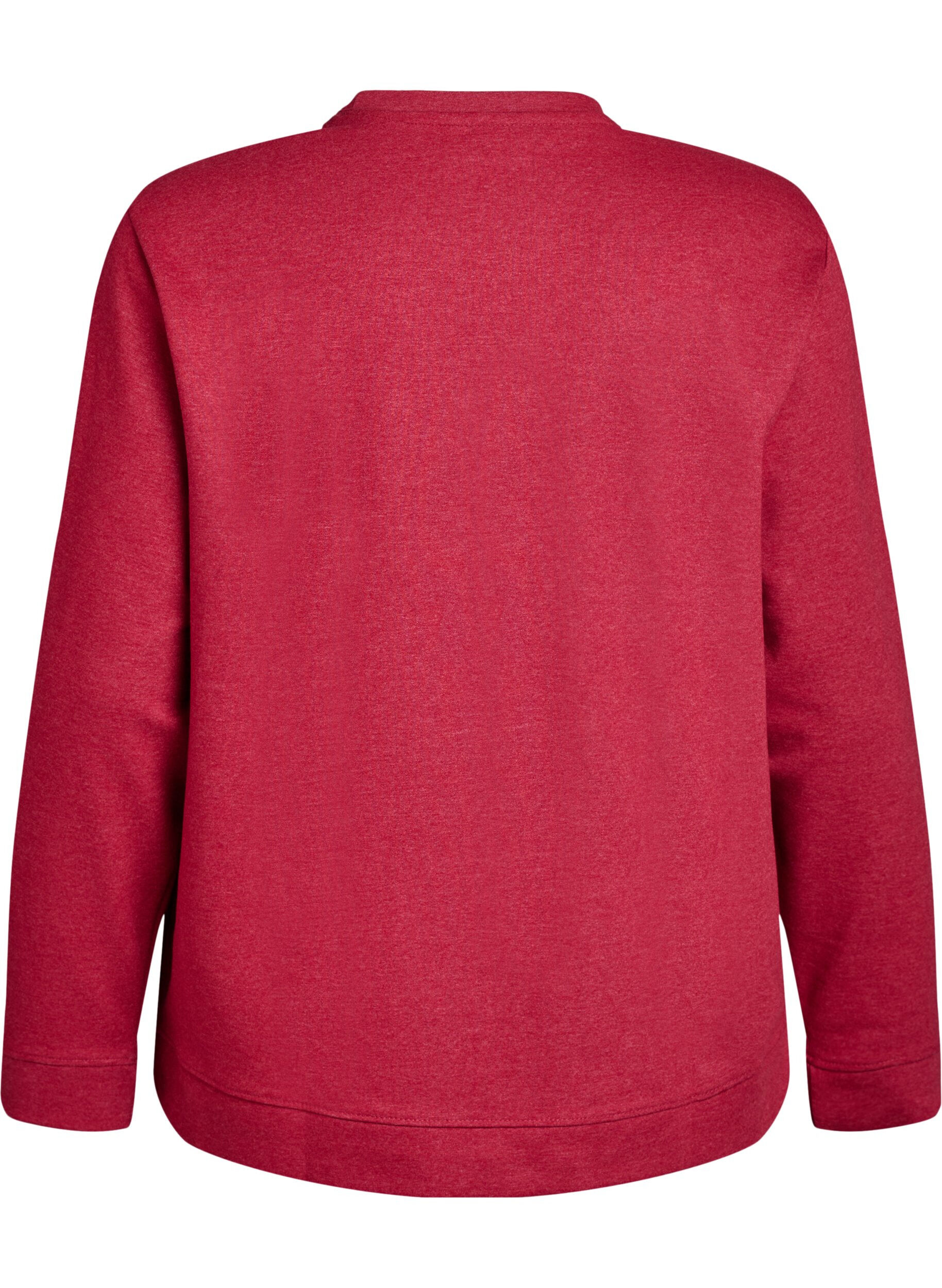 Zizzi FLASH - Sweatshirt met ronde hals, Rood, Packshot image number 1