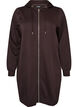 Lange hoodie met ritssluiting en zakken, Bruin, Packshot image number 0