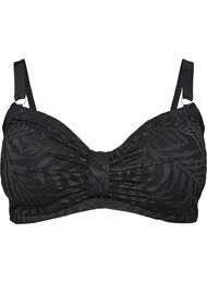 Bikinibeha met gestructureerd mesh en afneembare inlays, Zwart