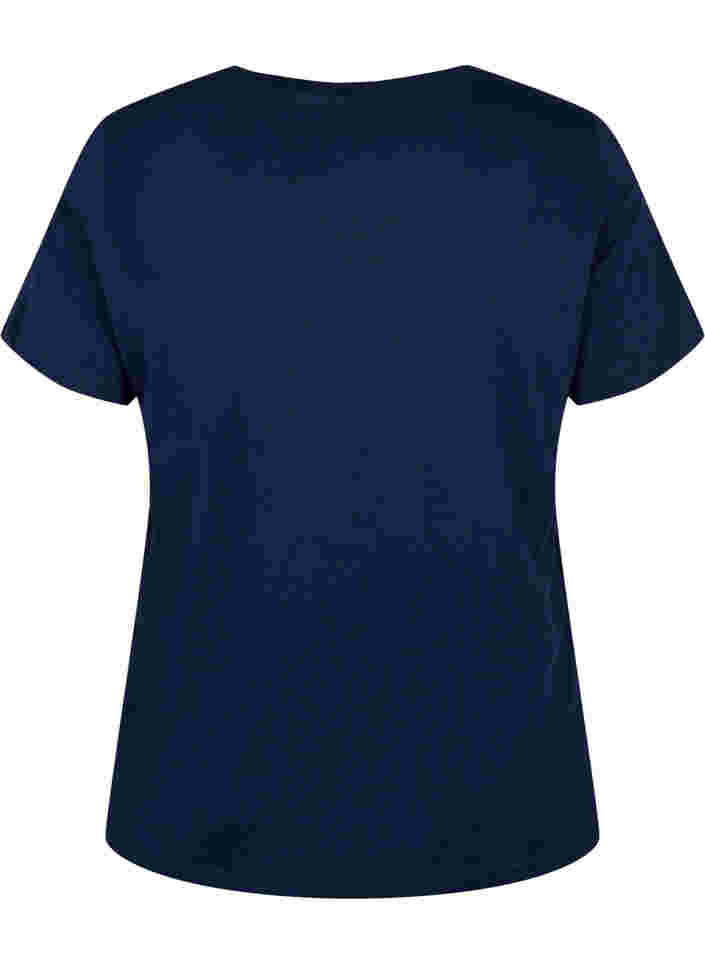 Kerst t-shirt in katoen, Navy Blazer Wine, Packshot image number 1