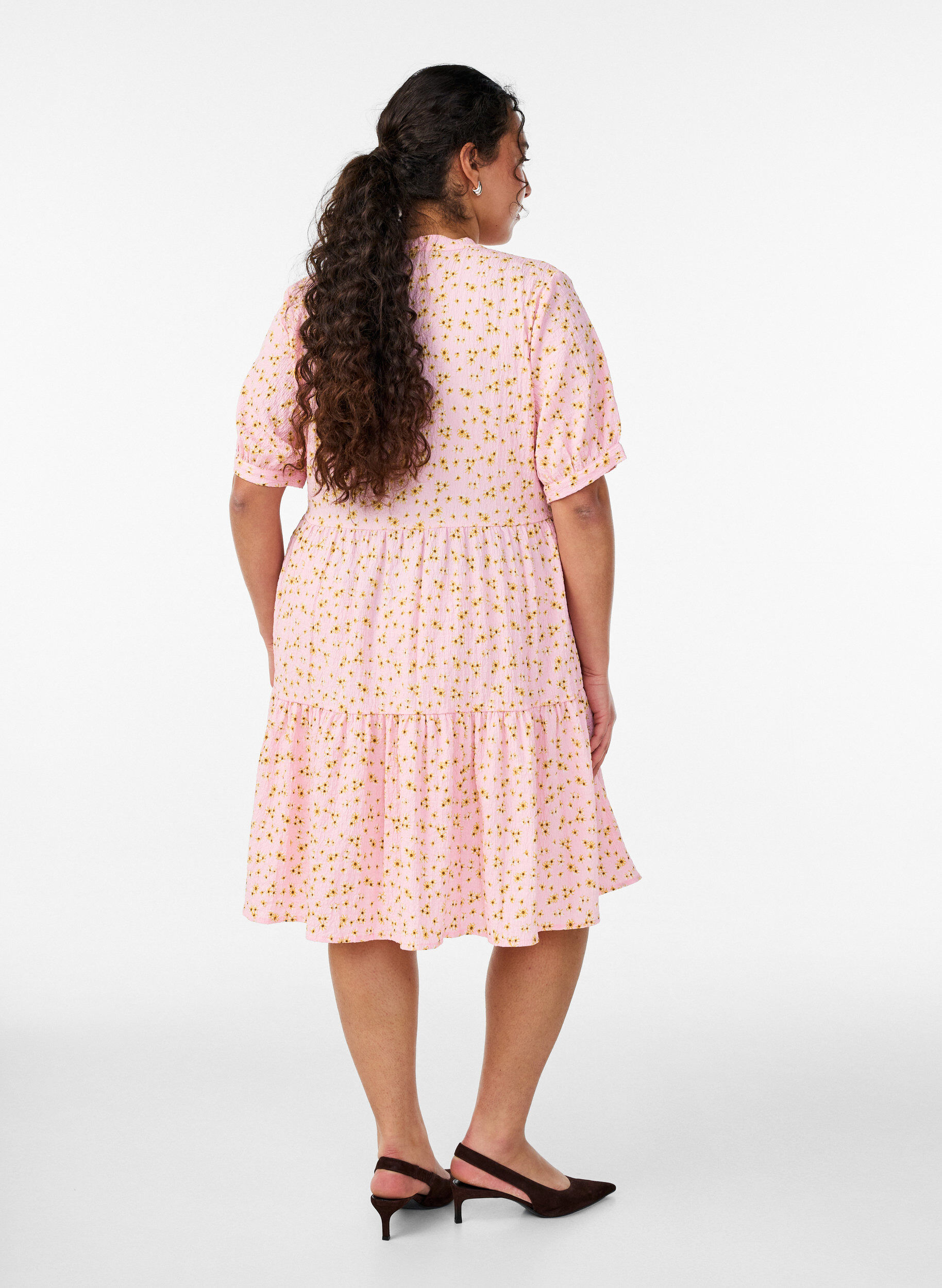 ZizziKorte A-lijn jurk, Roze, Model image number 2