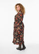 Midi-jurk met bloemenprint en afneembare strikceintuur, Zwart, Model image number 1