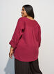 Blouse in katoenen mousseline met broderie anglaise, Rood, Model image number 2