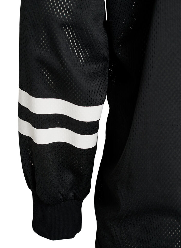Sporty mesh-top met tekstprint, Zwart, Packshot image number 3