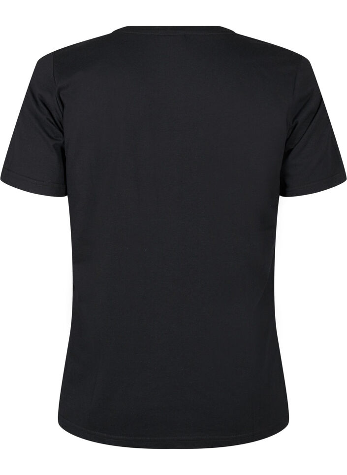 FLASH - T-shirt met motief, Black Flower Heart , Packshot image number 1