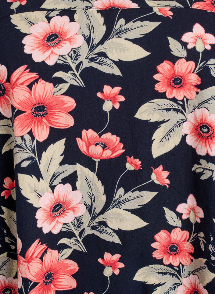 Katoenen jurk met korte mouwen en print, Blauw, Packshot image number 2