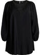 Viscose tuniek met kanten detail, Zwart, Packshot image number 0