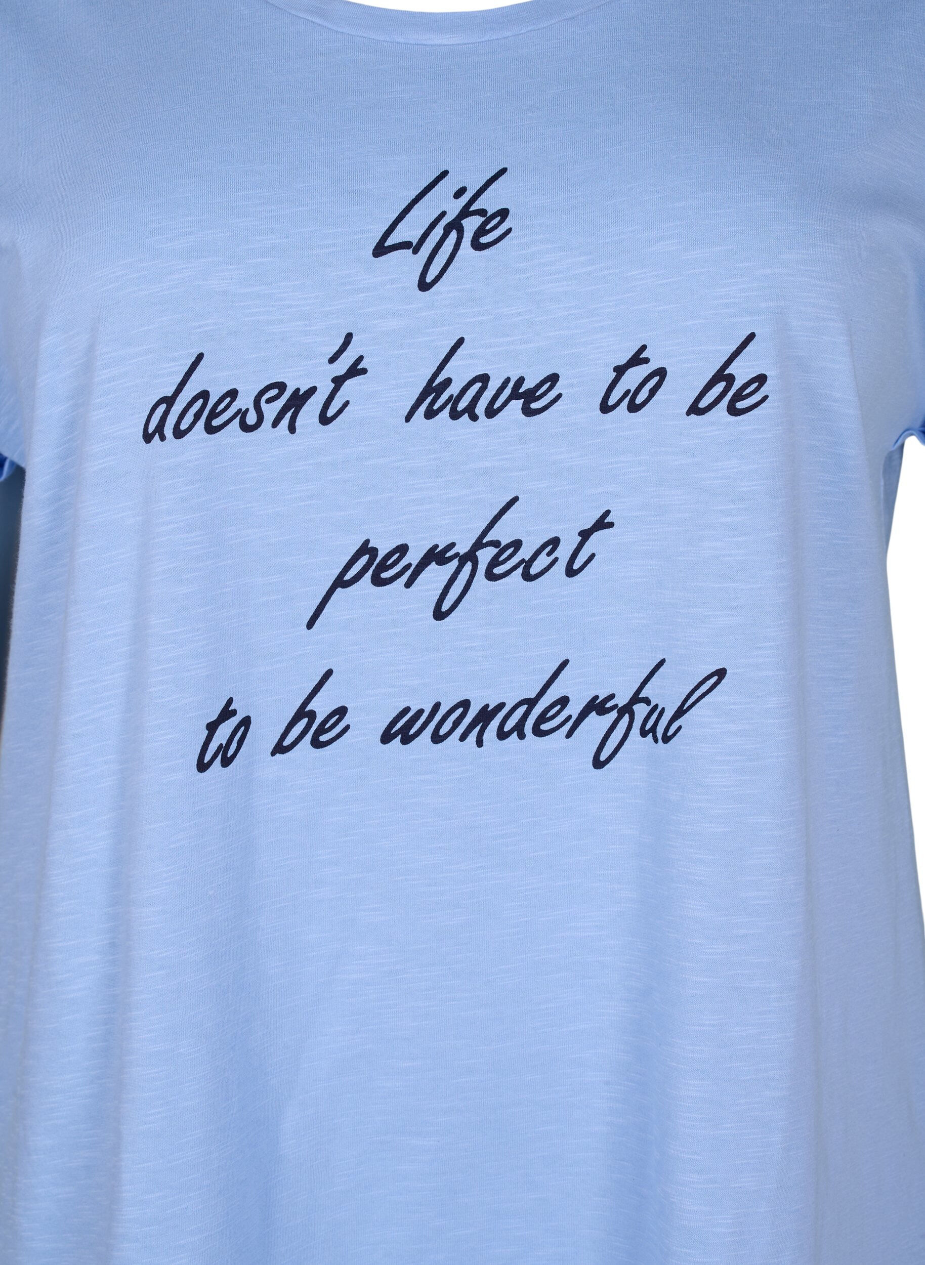 Zizzi Bedrukt T-shirt van biologisch katoen, Serenityw.Navy Print, Packshot image number 2