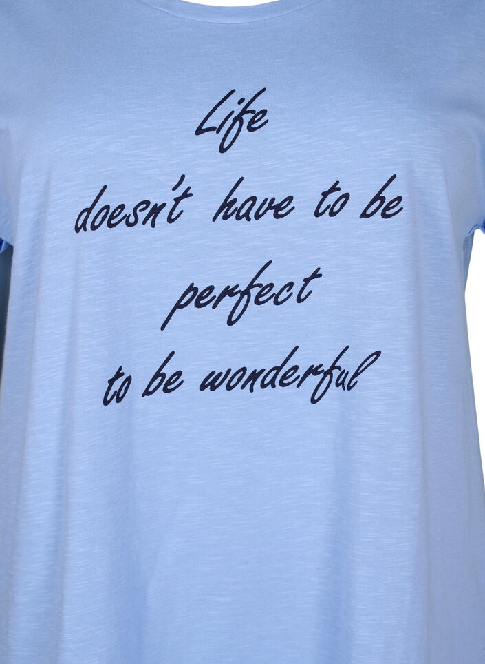 Bedrukt T-shirt van biologisch katoen, Serenityw.Navy Print, Packshot image number 2