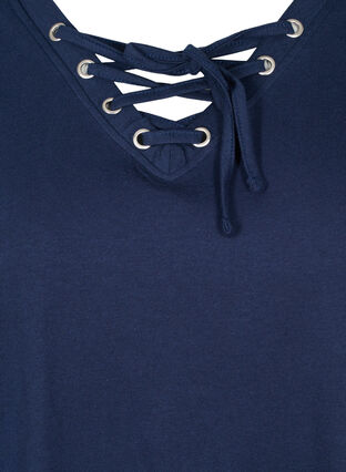 Biologisch katoenen t-shirt met leuk detail, Navy Blazer, Packshot image number 2