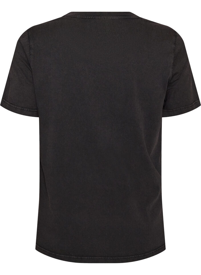 T-shirt van biologisch katoen met print, Grijs, Packshot image number 1