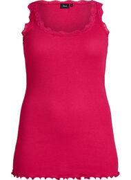 Top met kant, Roze