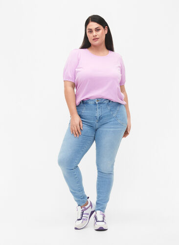 Amy jeans met hoge taille en super slanke pasvorm, Light blue, Model image number 0