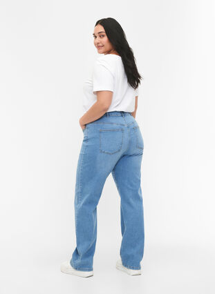  Gemma-jeans met hoge taille en rechte pasvorm, Light blue, Model image number 1