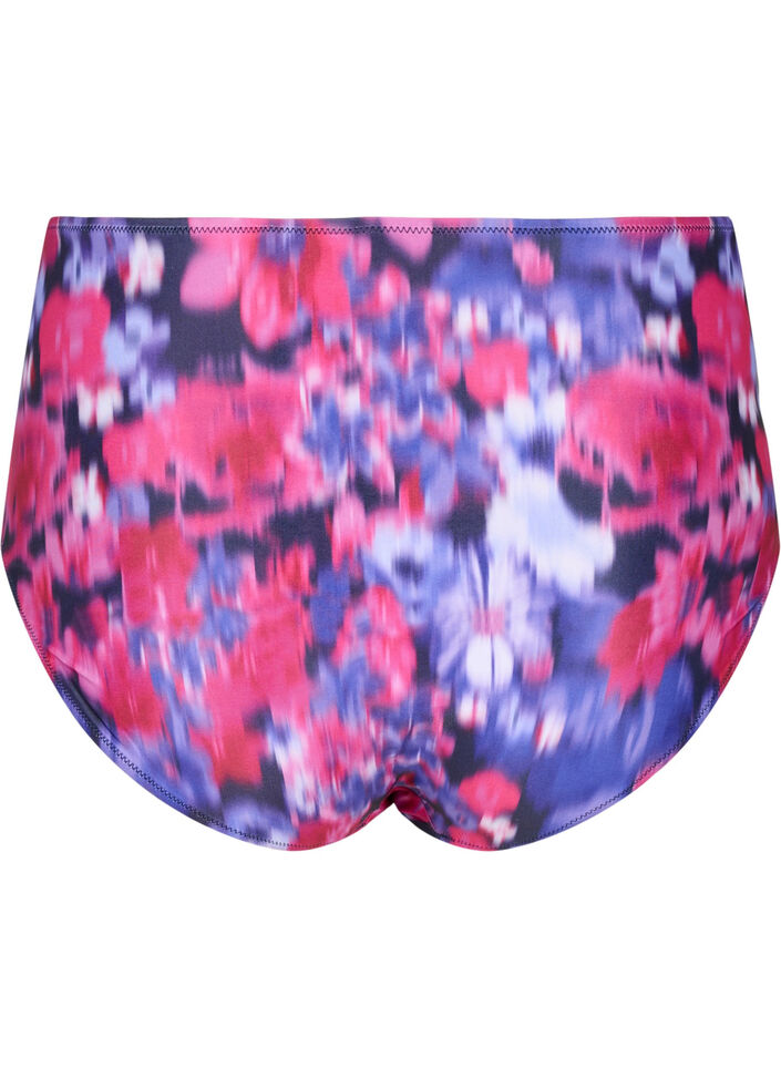 Bikinibroekje met print en hoge taille, Roze, Packshot image number 1