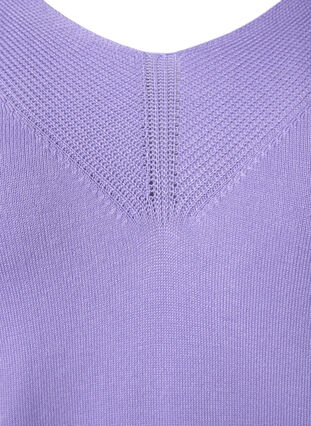 Gebreide blouse van viscose met v-hals, Lavender, Packshot image number 2