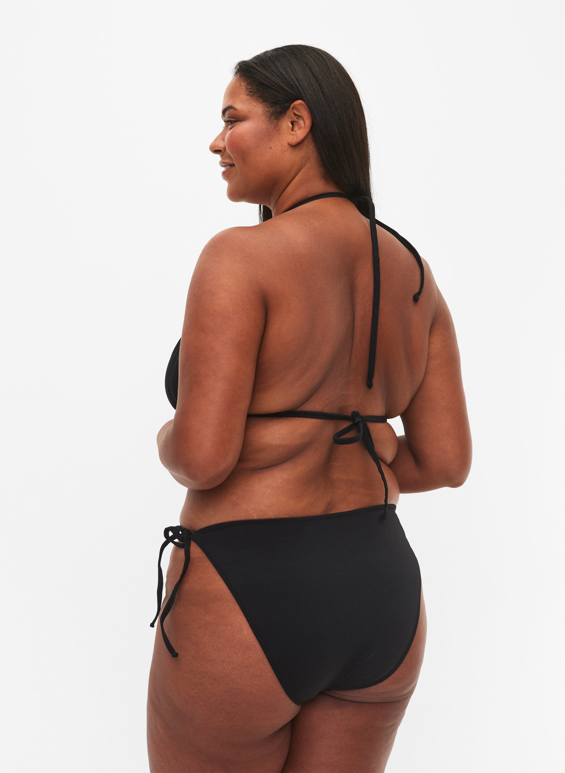 Zizzi Bikinibroekje met trekkoord, Black, Model image number 1