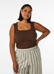 Rib top met vierkante halslijn, Bruin, Model image number 0