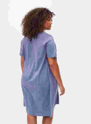 Katoenen nachthemd met korte mouwen en print, Grey W. Simplicity, Model image number 1