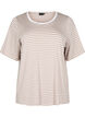 T-shirt met TENCEL™ Lyocell en strepen, Beige, Packshot image number 0