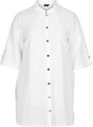 Lange blouse met 3/4 mouwen, Bright White