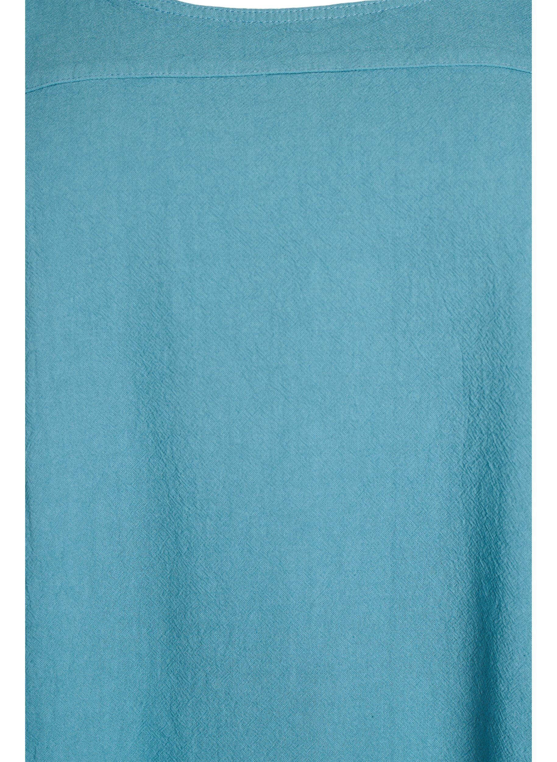 Zizzi Katoenen jurk met korte mouwen, Blauw, Packshot image number 2