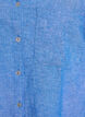 Linnen en viscose shirt met 3/4 mouwen, Blauw, Packshot image number 3