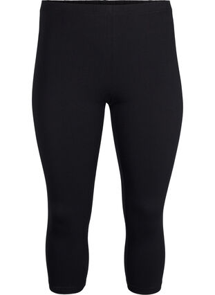 FLASH - 2-pack 3/4 katoenen leggings, Black / Black, Packshot image number 2