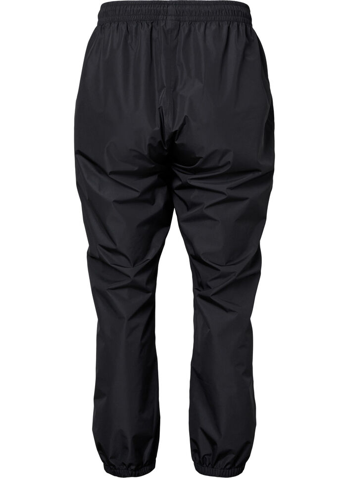 Regenbroek met elastiek en trekkoord, Zwart, Packshot image number 1