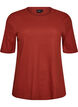 Geribde jersey blouse met korte mouwen, Rood, Packshot image number 0