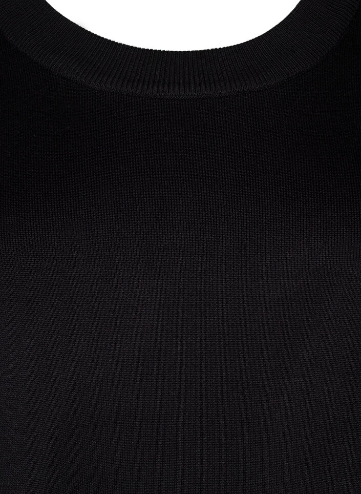 Gebreide jurk met geborduurde details, Black Medium G. Comb, Packshot image number 2