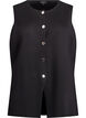 Mouwloze breisel vest met decoratieve knopen, Zwart, Packshot image number 0