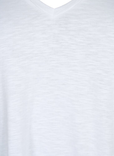 Basic t-shirt met korte mouwen en v-hals, Bright White, Packshot image number 2