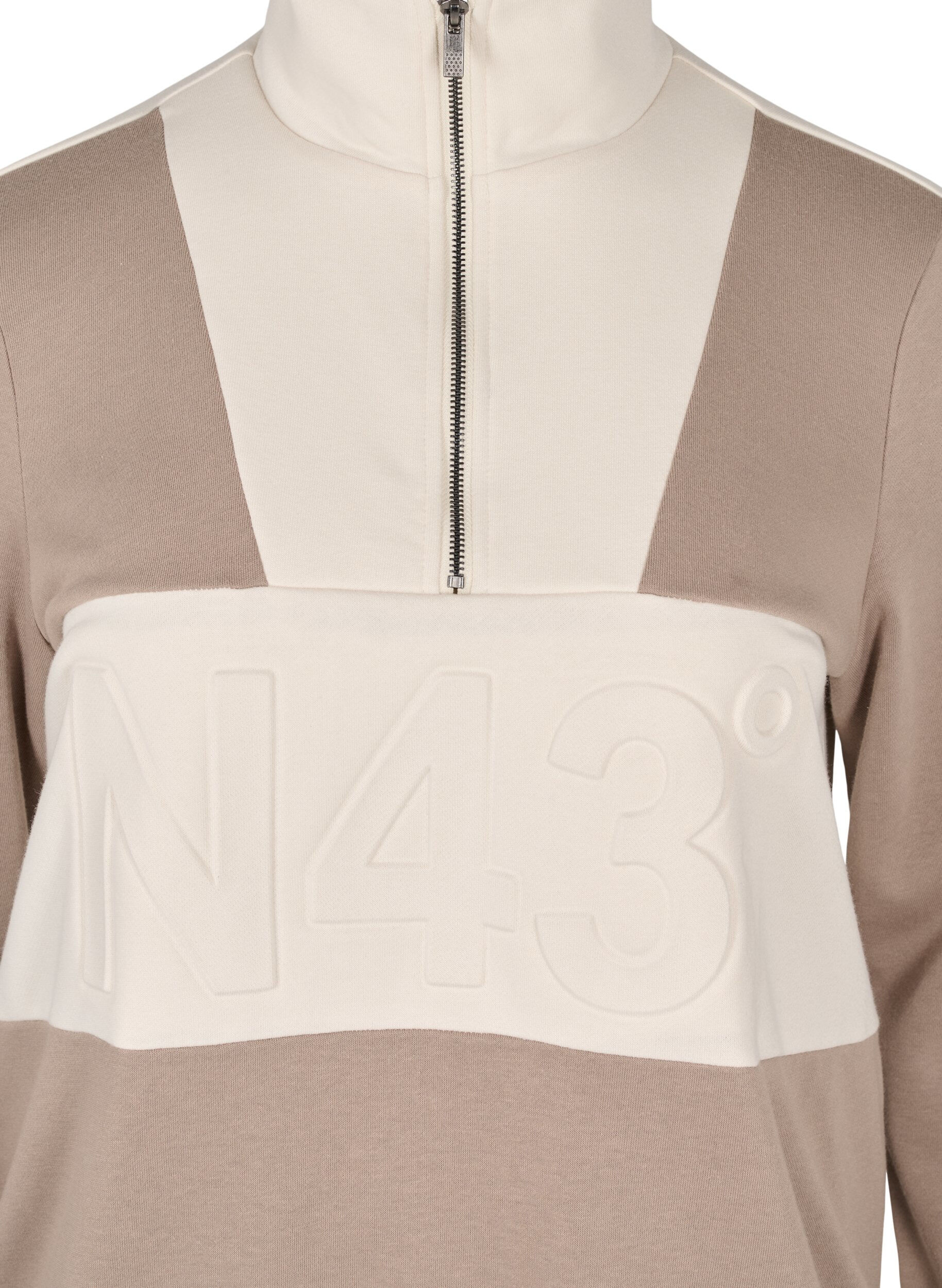 Zizzi Sweatshirt met colorblock, Timber Wolf/Birch, Packshot image number 2