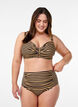 Bikinitop met beugel en patroon, Bruin, Model image number 1