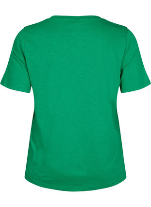 Basic t-shirt met korte mouwen en V-hals, Jolly Green, Packshot image number 1