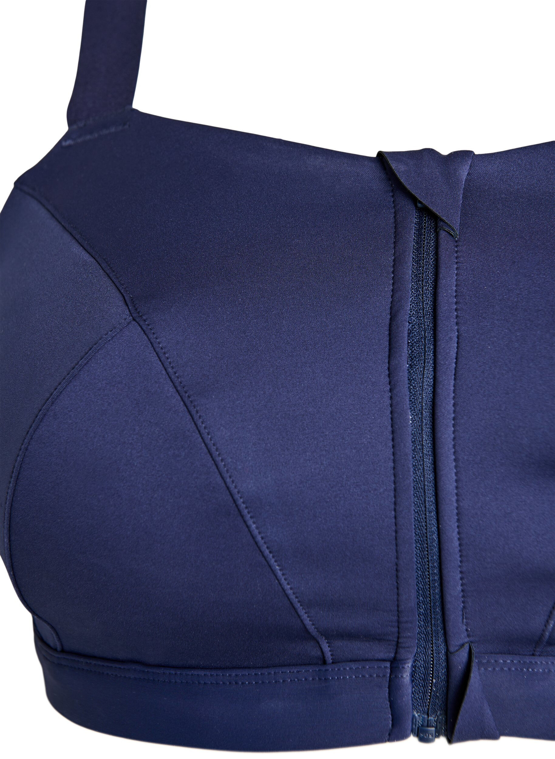 ZizziSport-bh met frontsluiting en hoge ondersteuning, Blauw, Packshot image number 2