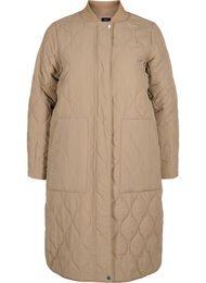 Lange gewatteerde jas met rits en zakken, Amphora