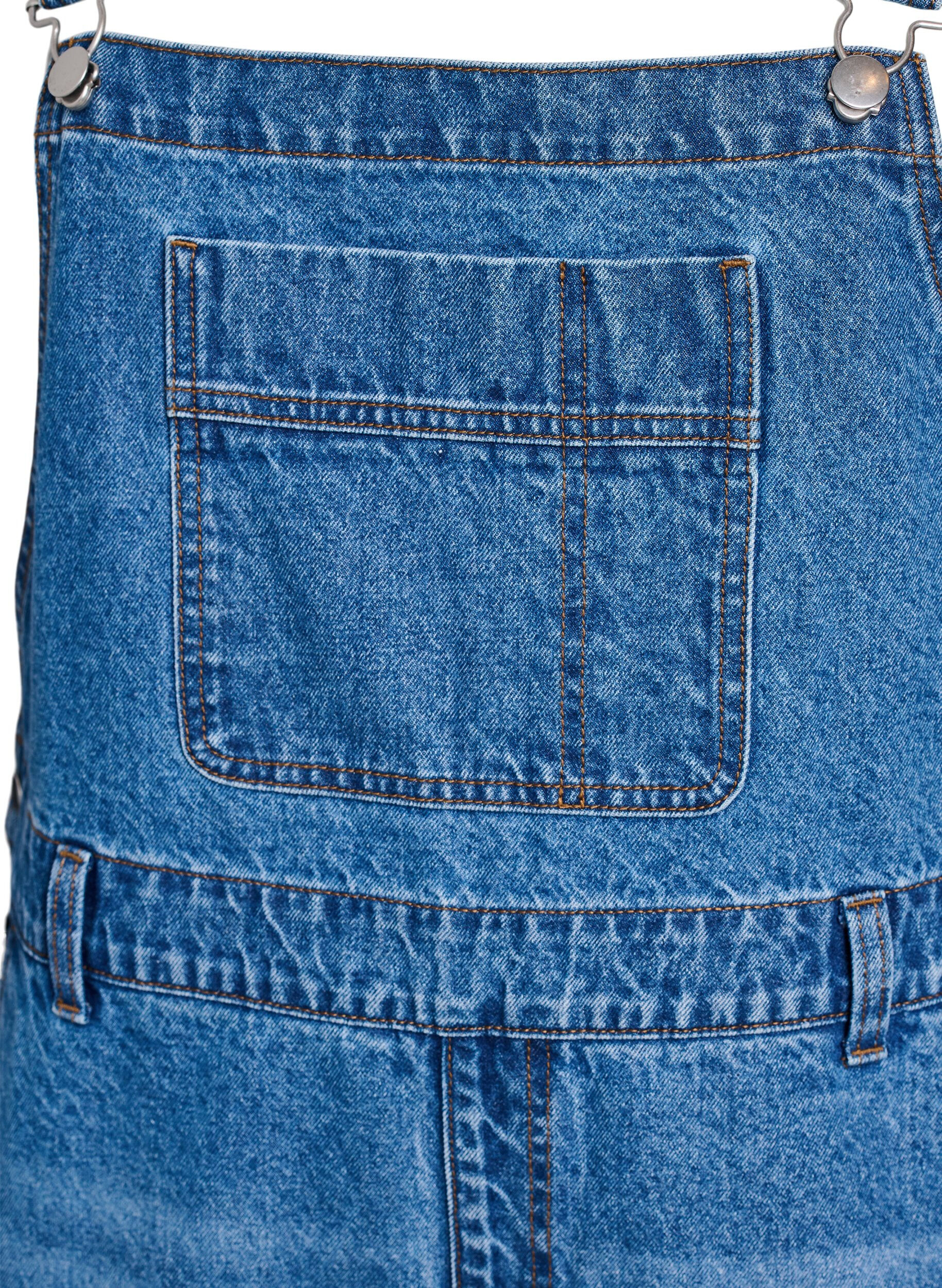 Zizzi Denim overall met wijde pijpen, Blauw, Packshot image number 2