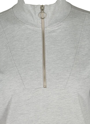 Gemêleerd sweatshirt met ritssluiting, Light Grey Melange, Packshot image number 2
