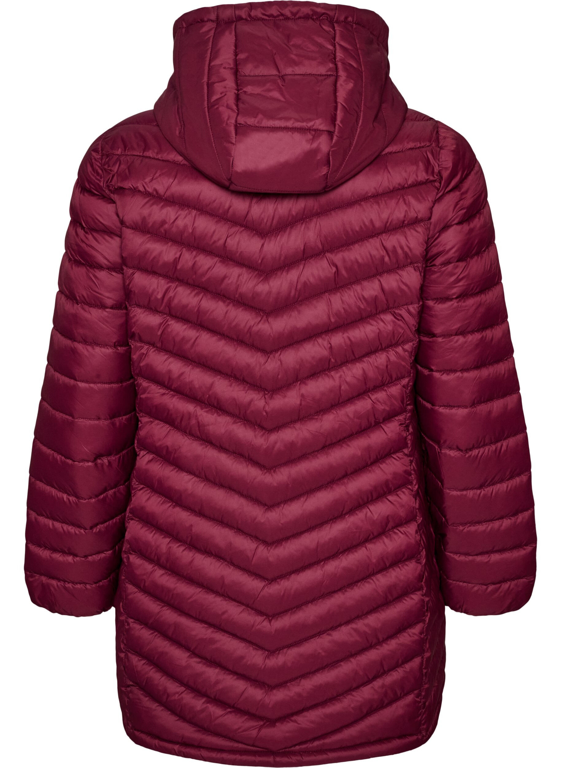 ZizziLichtgewicht jas met zakken en afneembare capuchon, Rood, Packshot image number 1