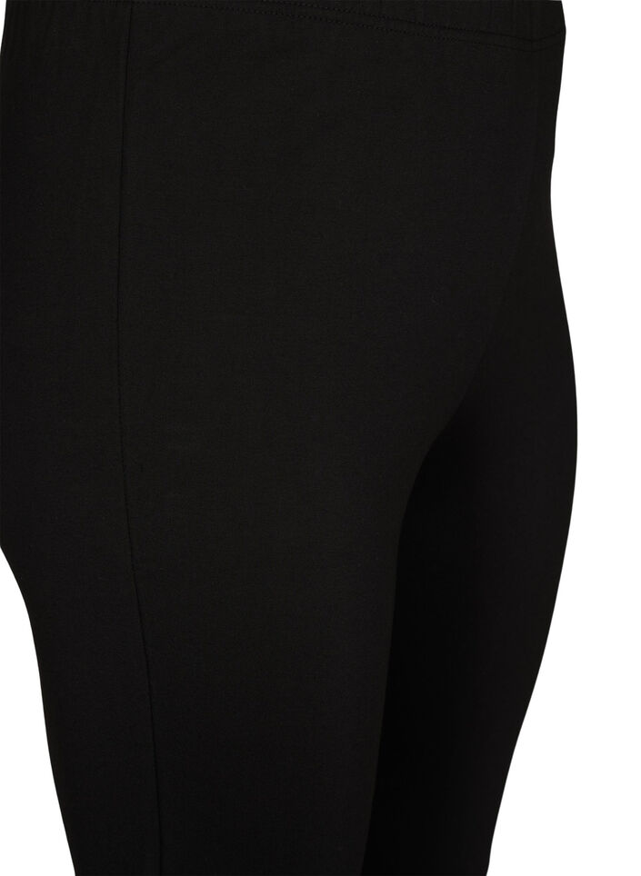 Viscose leggings met knopdetails, Zwart, Packshot image number 2