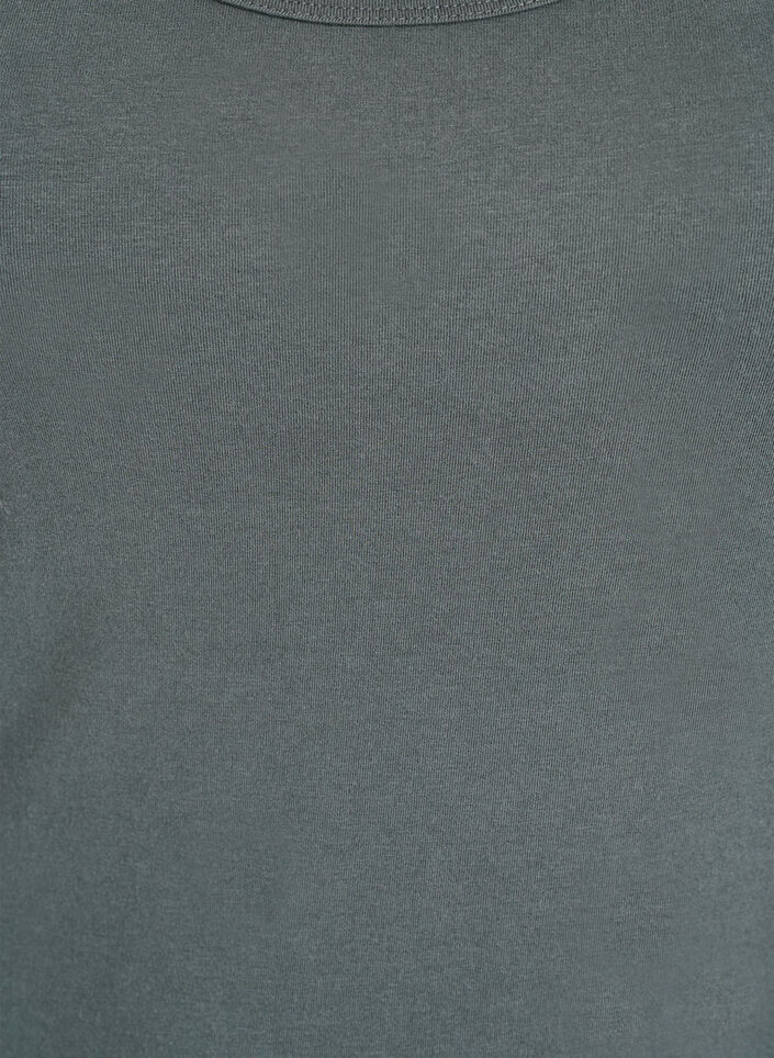 Effen gekleurd basic top in katoen, Groen, Packshot image number 2