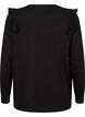  Blouse met lange mouwen en ruches, Black, Packshot image number 1