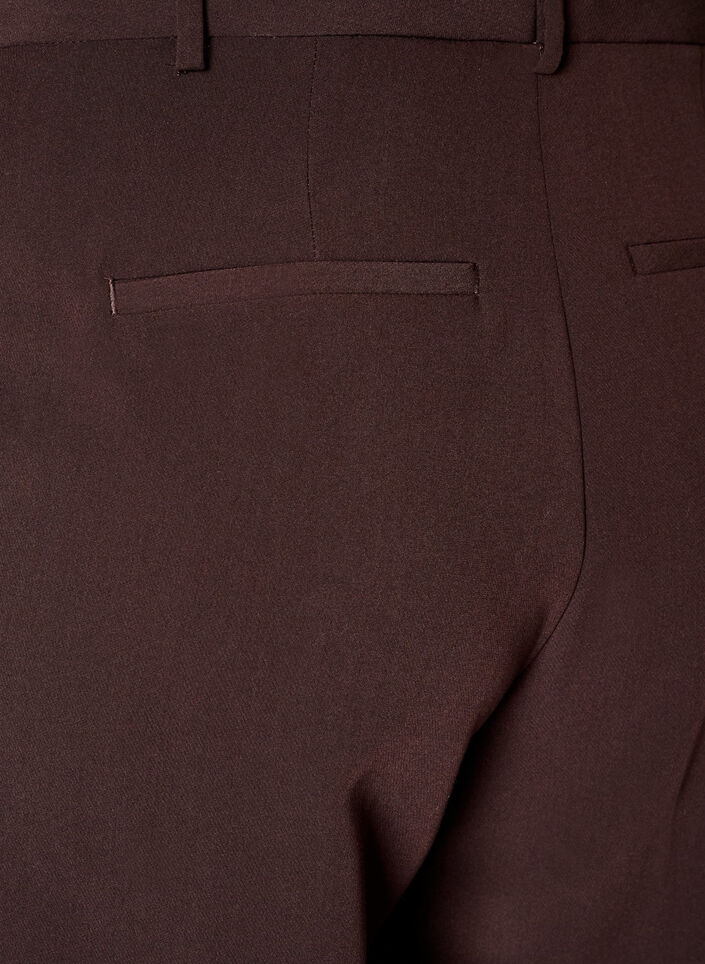 Op maat gemaakte broek met wijde pijpen en hoge taille, Bruin, Packshot image number 3